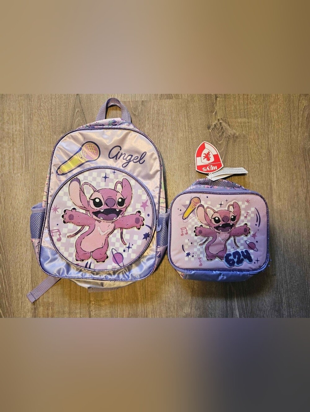 Purple Angel Kids Backpack and Lunch Bag Set